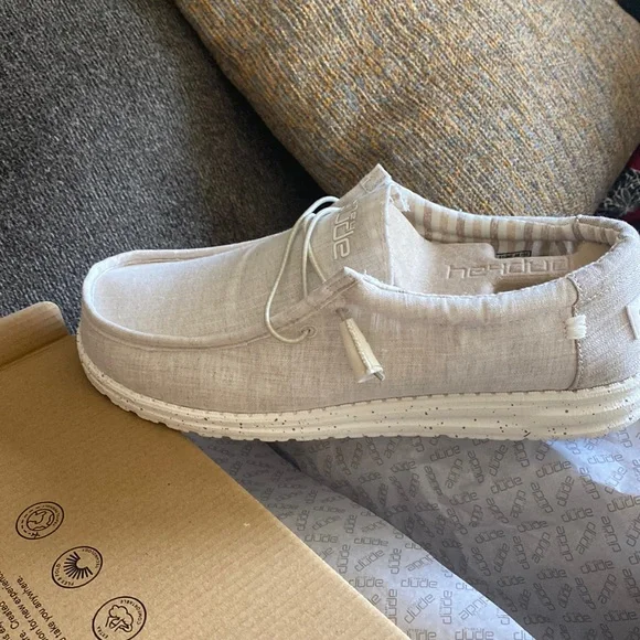 Stone Beige Chambray Beige Hey Dudes Hey Dude Shoes Nwt Wally